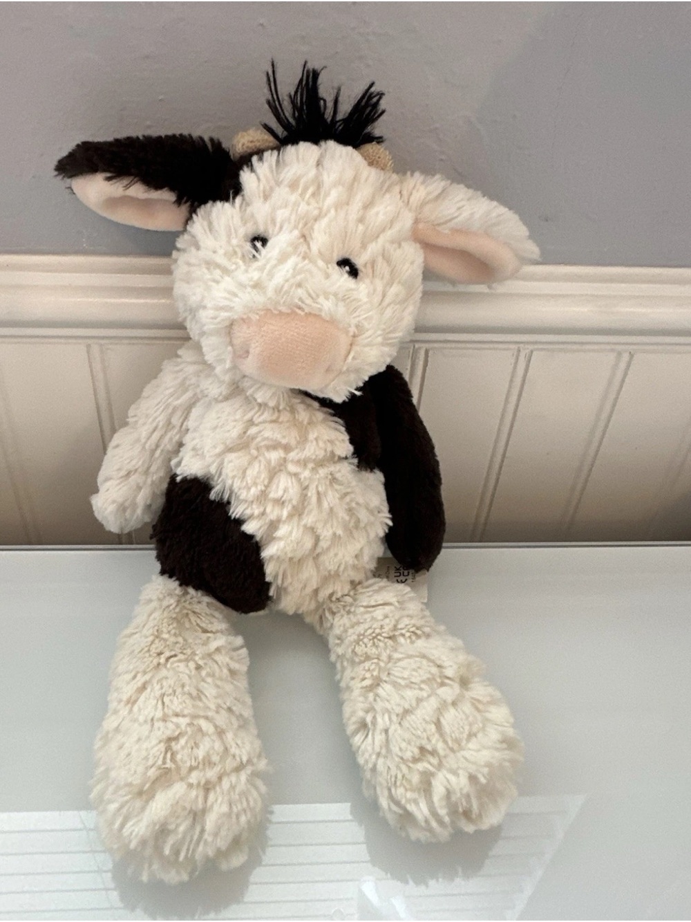 Mary Meyer Cream & Brown Plush Cow Stuffed Animal - Soft Cuddly Toy